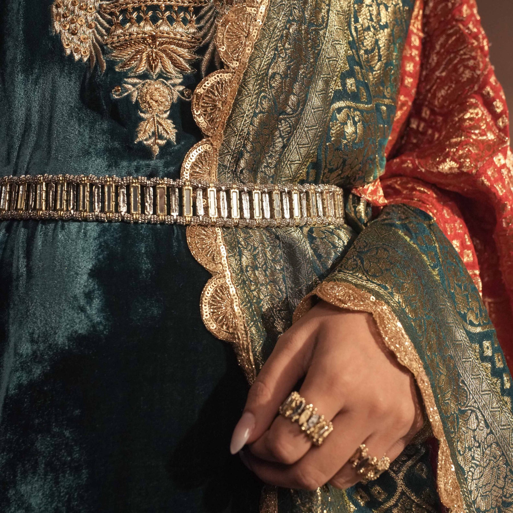 AABIRA KAFTAN [ Emerald Green ]