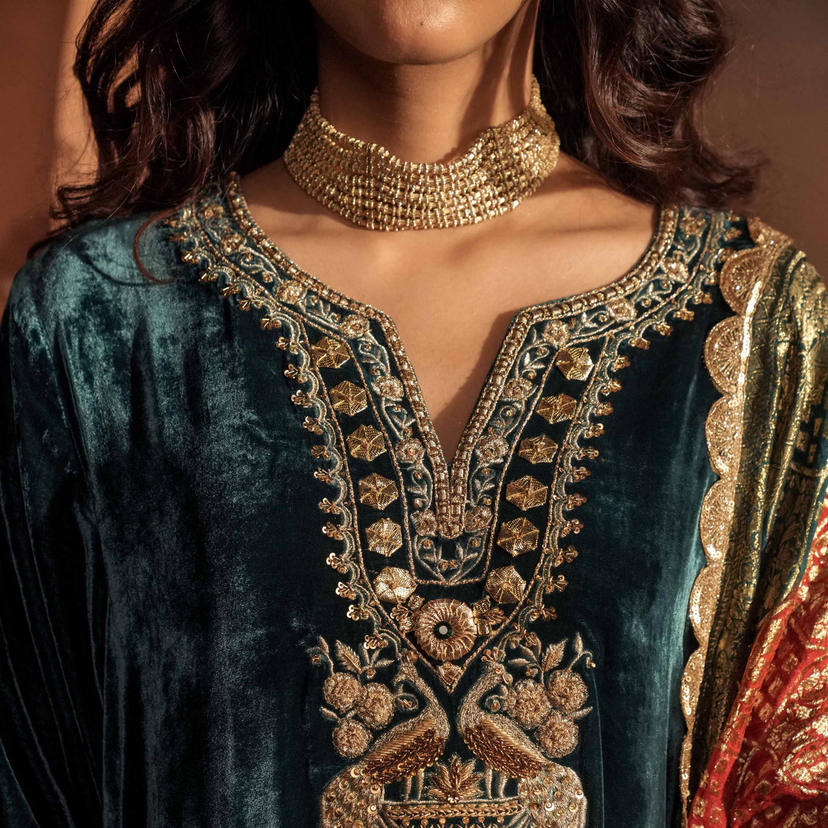 AABIRA KAFTAN [ Emerald Green ]