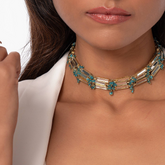 TURQUWAZA CHOKER  [ THREE LINE ]